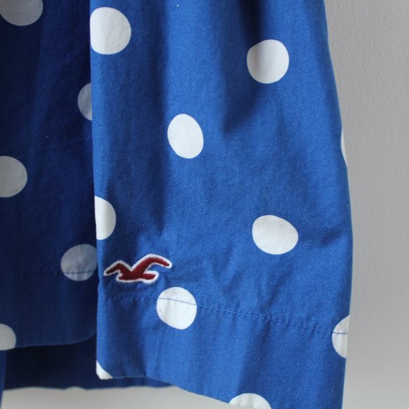 Blue bustier dress with white polka dots - Picture 5 of 7
